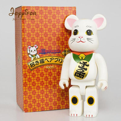 Popular Toys 28CM Noctilucous Lucky Cat Bearbricklys Action Figures Bear Dolls Collectible Model to Friends Kids Christmas Gifts