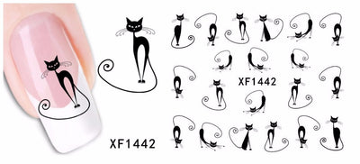 Optional Flower Bows Cat Etc Water Transfer Sticker Nail