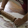 Cat Pattern Wooden Rolling Pin Laser Embossing Baking Cookies Noodle Biscuit