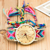 Vintage Women Ethnic Handmade Braided Quartz Watch Knitted Dreamcatcher Wristwatch