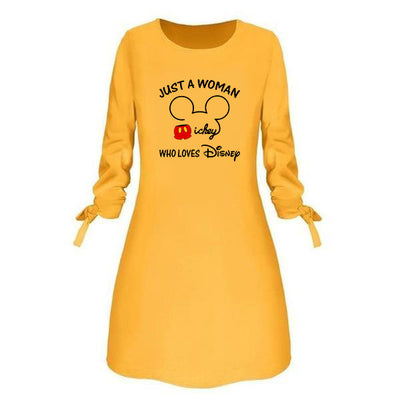 MK Just a woman - Round Neck Solid Color Dress  Clothing Women Dresses