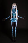 Skeleton Print Costume Horror Catsuit Jumpsuit Bodysuit