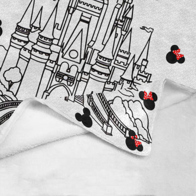 Castle Mickey & Minnie Blanket -  Ultra-Soft Micro Fleece Blanket 40" x 50"