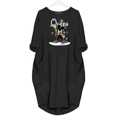 Queen - Fashion T-Shirt for Women Pocket Punk Cotton Off Shoulder