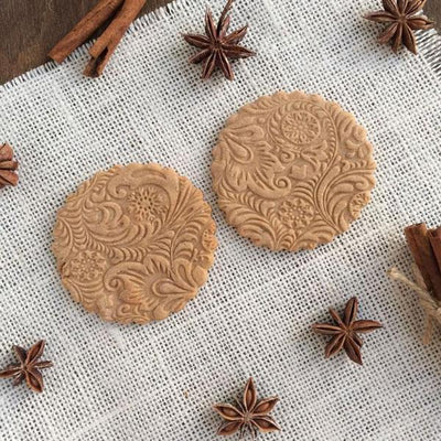 Embossing Rolling Pin Baking Cookies Biscuit
