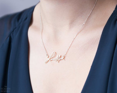 Memorial Signature Necklace • Personalized Handwriting Necklace • Keepsake Jewelry in Sterling Silver • Handwriting Jewelry