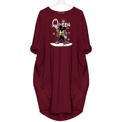 Queen - Fashion T-Shirt for Women Pocket Punk Cotton Off Shoulder