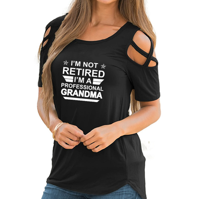 PROFESSIONAL GRANDMA - CASUAL COTTON TSHIRT WONDER O-NECK WOMAN