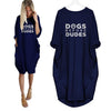 DOGS BEFORE DUDES - DRESS WOMEN POCKET WOMEN PUNK COTTON OFF SHOULDER TOPS