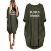 DOGS BEFORE DUDES - DRESS WOMEN POCKET WOMEN PUNK COTTON OFF SHOULDER TOPS
