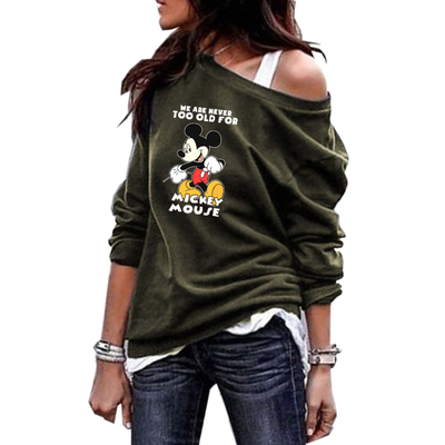 We are never too old -  Hoodies Tops Sweatshirt For Women Round Neck Shoulder