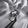 Retro skull hand with heart-shaped ring creative couple stainless steel personality punk hip hop men and women party