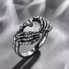 Gothic Skeleton Skull Hand Heart Rings for Men Vintage Punk Love Gesture Finger Couple Ring Women Wedding Jewelry Halloween Gift