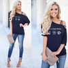 I'm a simple woman - Slanted Sleeve Off The Shoulder T-Shirt For Women