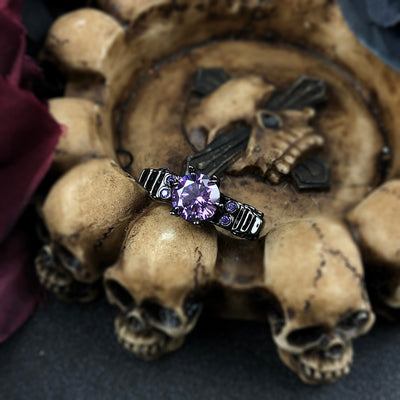 Retro Punk Skull Gothic Ring For Women Men  Goth Black Gold Color Rings Accession Wholesale Fashion Jewelry R523