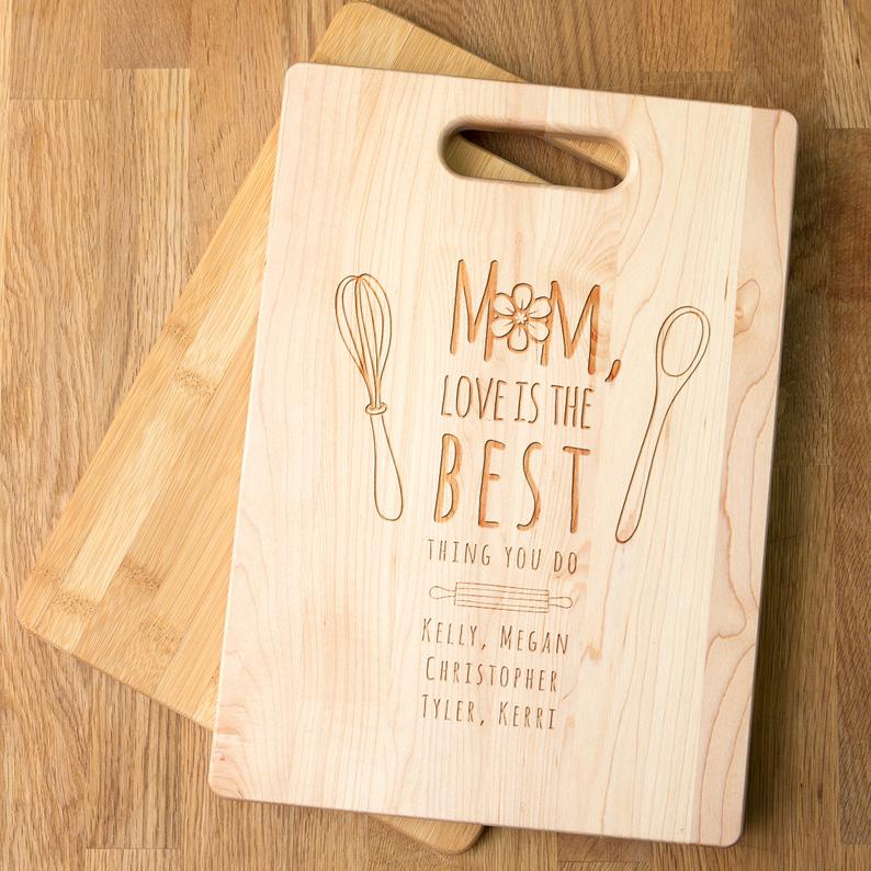 Custom Cutting Board Mothers Day Gift For the World's Greatest Mom