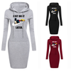 Just do it later - Hoodie Sweatershirt Dress Long Sleeve O-Neck Casual