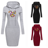 Halloween - Hoodie Sweatershirt Dress Long Sleeve O-Neck Casual