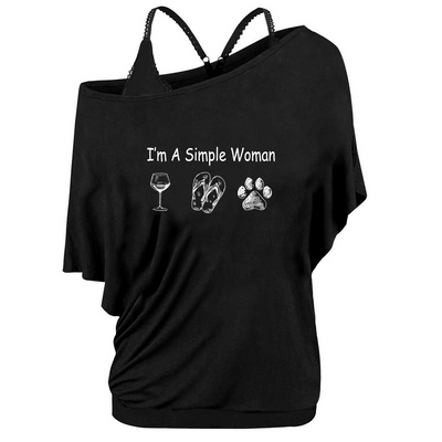 I'm a simple woman - Two-piece round neck Short Sleeve T Shirt