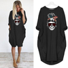 Flag Skull Head - DRESS WOMEN POCKET WOMEN PUNK COTTON OFF SHOULDER TOPS