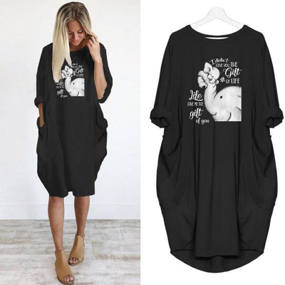 GIFT OF LIFE - DRESS WOMEN POCKET WOMEN PUNK COTTON OFF SHOULDER TOPS