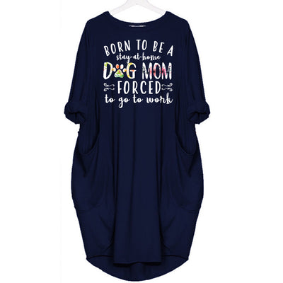 DOG MOM - DRESS WOMEN POCKET WOMEN PUNK COTTON OFF SHOULDER TOPS