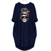 Flag Skull Head - DRESS WOMEN POCKET WOMEN PUNK COTTON OFF SHOULDER TOPS