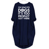 STAY HOME WITH DOGS - DRESS WOMEN POCKET WOMEN PUNK COTTON OFF SHOULDER TOPS