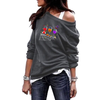 Halloween glasses - Hoodies Tops Sweatshirt For Women Round Neck Shoulder