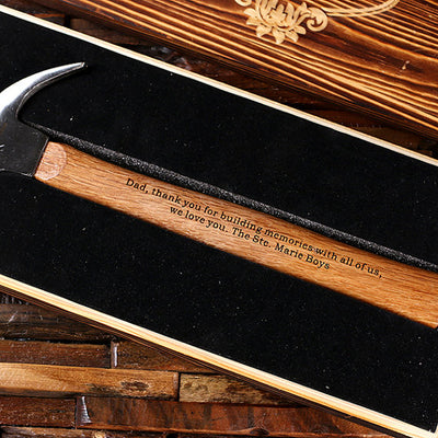Engraved Personalized Hammer with Wood Box Customized Father of Bride Groomsmen Home Builder Construction Worker Gift, Father's Day Dad Gift