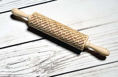 Personalized rolling pin, laser engraved rolling pin with name, personalized wedding gift, custom name