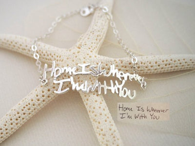 Custom Handwriting Jewelry • Actual Handwriting Bracelet • Signature Bangle • Memorial Personalized Keepsake Gift