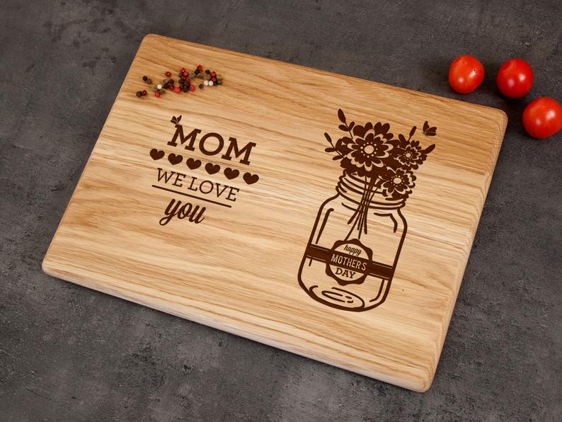 Love You Mom Personalized Cutting Board