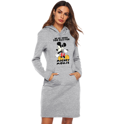 Never too old - Hoodie Sweatershirt Dress Long Sleeve O-Neck Casual