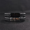 Punk Black Blue Braided Leather Bracelet Stainless Steel Magnetic Clasp