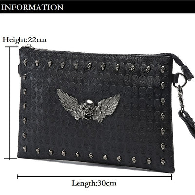 Unisex Skull Clutch Envelope Bag Casual Purse Handbag Best Gifts Luxury Shoulder Bag