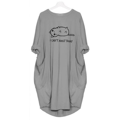 CAT - DRESS WOMEN POCKET WOMEN PUNK COTTON OFF SHOULDER TOPS