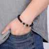 hollow charm bracelet men's and women's CZ skull lava rock