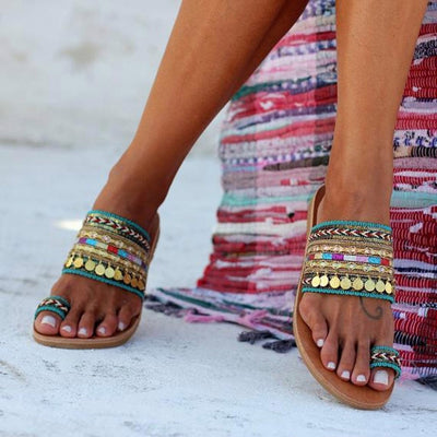 Women Artisanal Sandals Flip-Flops Boho Streetwear