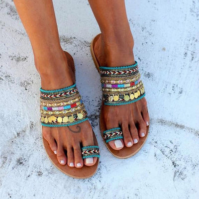 Women Artisanal Sandals Flip-Flops Boho Streetwear