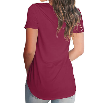 Dog Paw Print T-Shirt for Women V-neck Short Sleeve Cotton Shirt