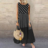 Boho Women dress Vintage long Wave Sleeveless O-Neck Maxi Dress women clothes