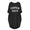 Pumpkin Queen Letters Print Pocket Off Shoulder for Women