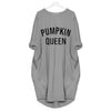 Pumpkin Queen Letters Print Pocket Off Shoulder for Women