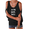 Wife Mom Boss - T-Shirt for Women  Off The Shoulder Bat Sleeve  Tops