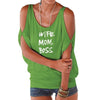 Wife Mom Boss - T-Shirt for Women  Off The Shoulder Bat Sleeve  Tops