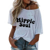 HIPPIE SOUL - T-Shirts Women Short Sleeve O Neck Summer Casual Tops Streetwear