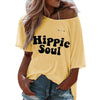 HIPPIE SOUL - T-Shirts Women Short Sleeve O Neck Summer Casual Tops Streetwear