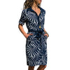 Boho  Long Sleeve Shirt Beach Dress Women Casual Striped A-line Mini Party Dress