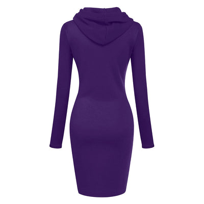 Just a woman - Hoodie Sweatershirt Dress Long Sleeve O-Neck Casual